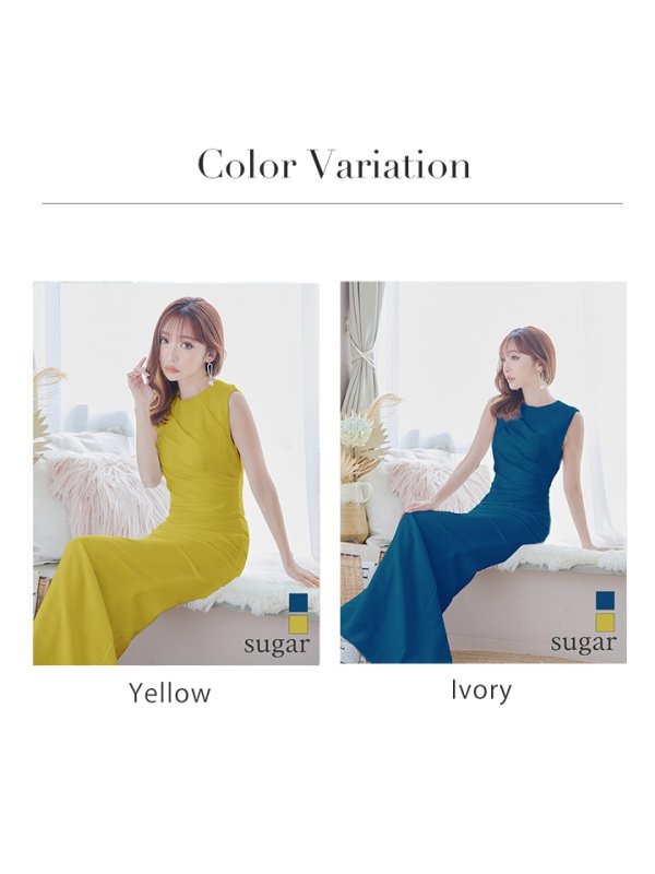 画像13: 【VELIQUE/ヴェリーク】シンプル/ ワンカラー/ ノースリーブ/ タック/ タイト/ ロングドレス/ キャバドレス/ long【HC02】