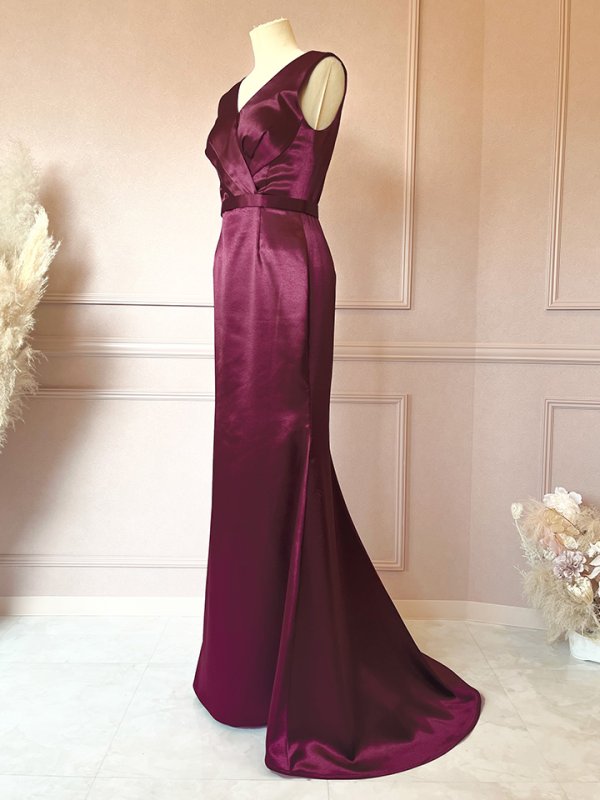 画像4: 【VELIQUE/ヴェリーク】シンプル/ ワンカラー/ ノースリーブ/ Vネック/ タック/ マーメイド/ ロングドレス/ キャバドレス/ long【HC02】