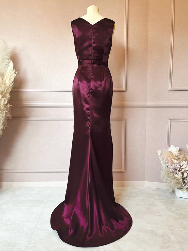 画像5: 【VELIQUE/ヴェリーク】シンプル/ ワンカラー/ ノースリーブ/ Vネック/ タック/ マーメイド/ ロングドレス/ キャバドレス/ long【HC02】