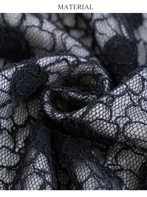 画像15: 【VELIQUE/ヴェリーク】フラワーレース/ パール/ ノースリーブ/ 裾フリル/ マーメイド/ ワンピース/ ひざ丈/ ミディアムドレス/ キャバドレス【HC02】