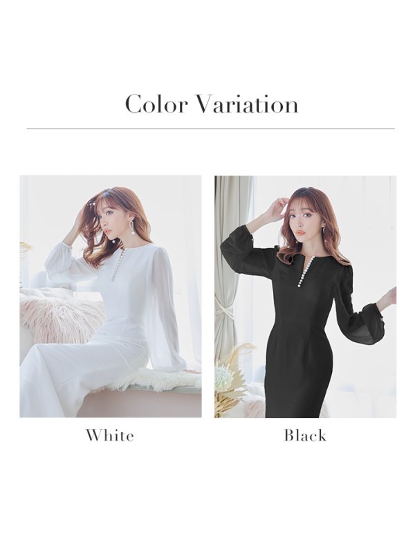 画像11: 【VELIQUE/ヴェリーク】シンプル/ ワンカラー/ 袖あり/ ロングスリーブ/ シースルー/ タイト/ ロングドレス/ キャバドレス/ long【HC02】