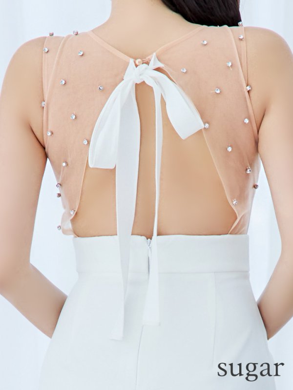 画像15: 【VELIQUE/ヴェリーク】シンプル/ ワンカラー/ シアー/ 切替/ ビジュー/ ノースリーブ/ タイト/ミニドレス/ キャバドレス【HC02】