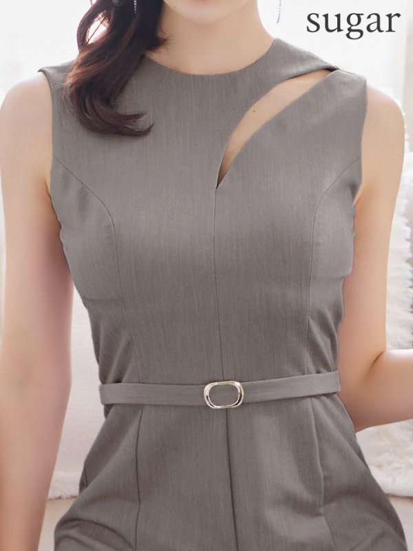 画像10: 【VELIQUE/ヴェリーク】カットアウト/ ノースリーブ/ ベルトデザイン/ 膝丈/ Aライン/ フレア/ミニドレス/ キャバドレス【HC02】