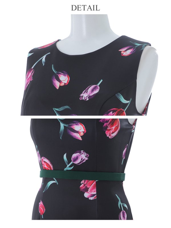 画像29: 【VELIQUE/ヴェリーク】フラワープリント/ ノースリーブ/ ストレッチ/ タイト/ ワンピース/ ロングドレス/ キャバドレス long【HC02】