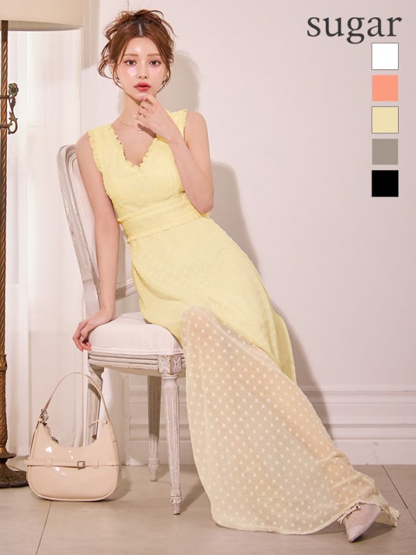 イエロー　モデル：真優川咲　身長：158cm　着用サイズ：Sサイズ