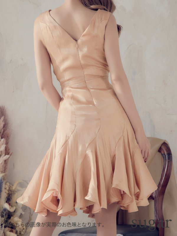 画像14: 【VELIQUE/ヴェリーク】Aライン/ ワンカラー/ ノースリーブ/ ベルトデザイン/ ミニドレス/ キャバドレス【HC02】