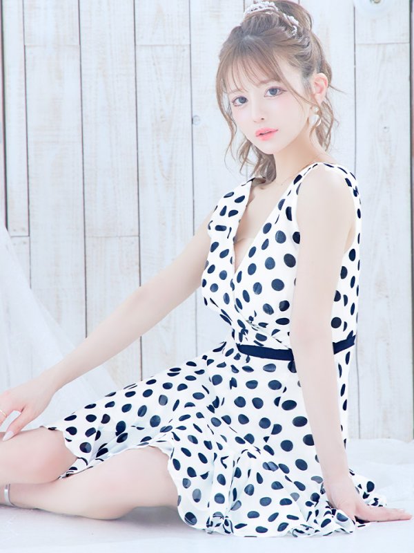 画像4: 【VELIQUE/ヴェリーク】ドット/ Vネック/ノースリーブ/ フレア/ ワンピース/ ミニドレス/ キャバドレス【HC02】
