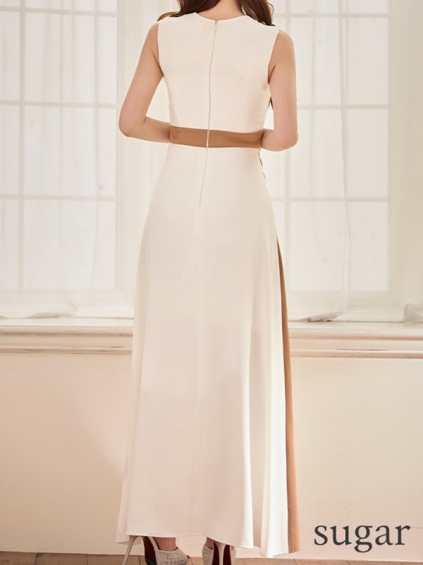 ホワイトxキャメル モデル：ゆめ　身長：160cm　着用サイズ：Sサイズ