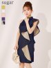 ネイビー×ベージュ　モデル：ゆめ　身長：160cm　着用サイズ：Sサイズ