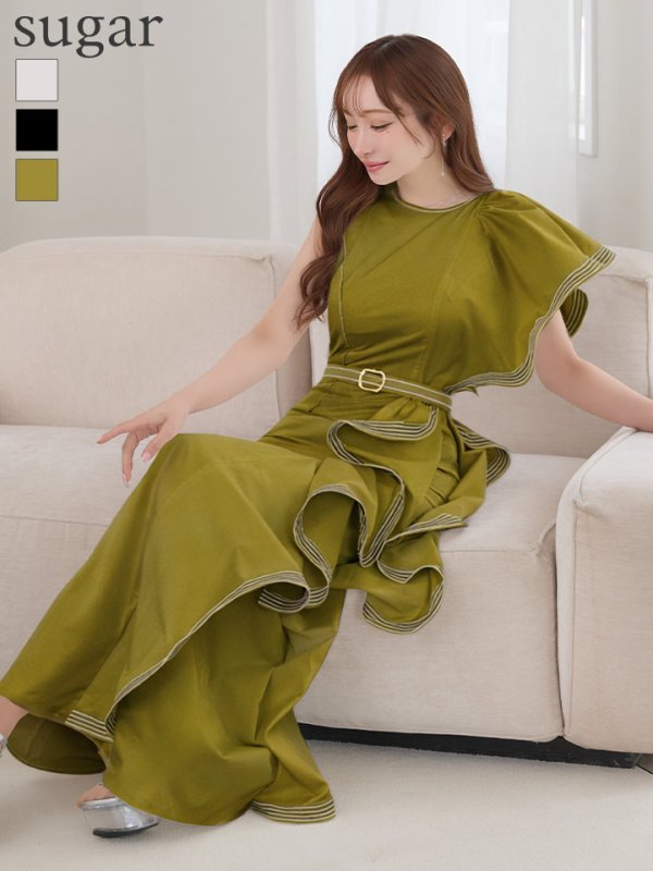 ライムカーキ　モデル：真優川咲　身長：158cm　着用サイズ：Sサイズ