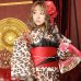 画像3: 値下げ！【即日発送】【さくりなコラボ】レオパードローズ柄浴衣セット（19obi-2/19himo-BK/Yheko-030-BK）[HC03]