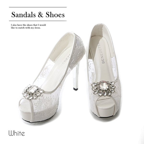 画像3: フロントジュエリーレースパンプス【35-38サイズ/2カラー】[OF02]