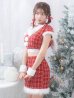 画像2: 【即日発送！】【サンタコス 5点セット】【XS-XLサイズ/2カラー】ツイードチェックバニーサンタコスプレ[YMT] (2)