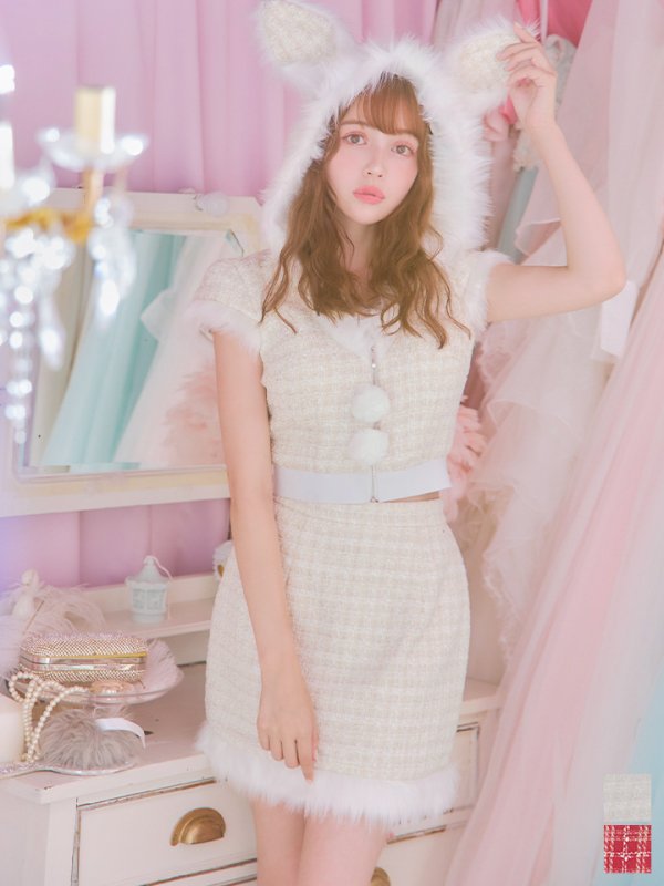 画像3: 【即日発送！】【サンタコス5点セット】【XS-XLサイズ/2カラー】ツイードチェックバニーサンタコスプレ[YMT]