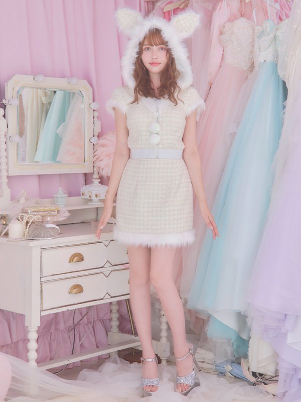 画像5: 【即日発送！】【サンタコス5点セット】【XS-XLサイズ/2カラー】ツイードチェックバニーサンタコスプレ[YMT]