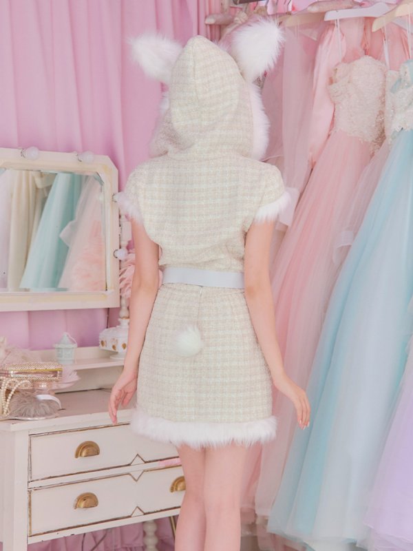 画像17: 【即日発送！】【サンタコス5点セット】【XS-XLサイズ/2カラー】ツイードチェックバニーサンタコスプレ[YMT]