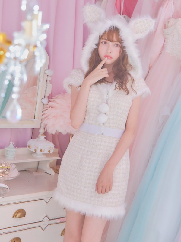 画像11: 【即日発送！】【サンタコス5点セット】【XS-XLサイズ/2カラー】ツイードチェックバニーサンタコスプレ[YMT]