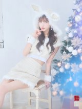 【即日発送！】【サンタコス 5点セット】【XS-XLサイズ/2カラー】ツイードチェックバニーサンタコスプレ[YMT]