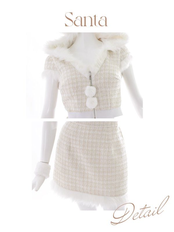 画像47: 【即日発送！】【サンタコス5点セット】【XS-XLサイズ/2カラー】ツイードチェックバニーサンタコスプレ[YMT]