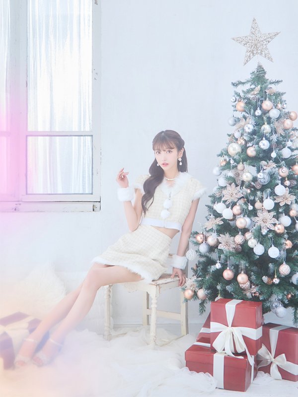 画像22: 【即日発送！】【サンタコス5点セット】【XS-XLサイズ/2カラー】ツイードチェックバニーサンタコスプレ[YMT]