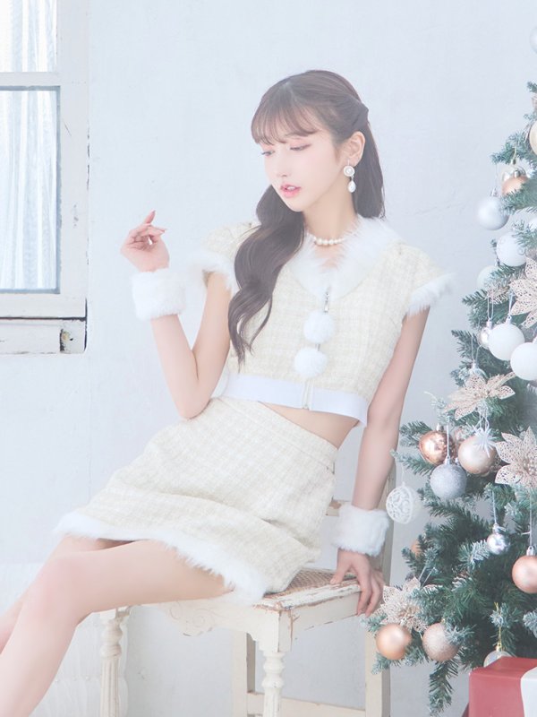 画像37: 【即日発送！】【サンタコス 5点セット】【XS-XLサイズ/2カラー】ツイードチェックバニーサンタコスプレ[YMT]