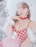 画像1: SALE!【サンタコス5点セット】【S-XLサイズ/1カラー】千鳥柄ツイードキャミドレスサンタコスプレ[YMT] (1)