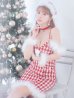 画像2: SALE!【サンタコス5点セット】【S-XLサイズ/1カラー】千鳥柄ツイードキャミドレスサンタコスプレ[YMT] (2)
