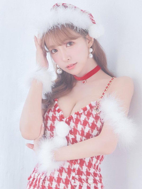 画像9: SALE!【サンタコス5点セット】【S-XLサイズ/1カラー】千鳥柄ツイードキャミドレスサンタコスプレ[YMT]