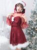 画像2: SALE!【サンタコス 3点セット】【S-XLサイズ/1カラー】チュールスリーブレースリボンサンタコスプレ[YMT] (2)