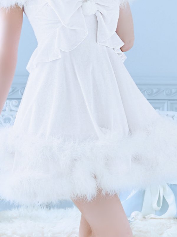 画像37: 【ノベルティ対象】【即日発送！】【サンタコス 4点セット】【XS-Lサイズ/4カラー】フロントビッグリボンオフショルフレアサンタ[YMT]