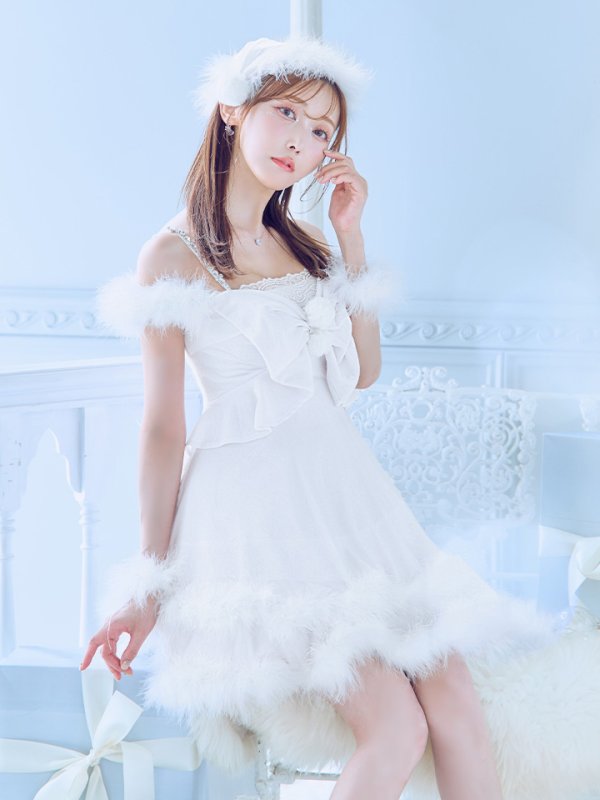 画像32: 【ノベルティ対象】【即日発送！】【サンタコス 4点セット】【XS-Lサイズ/4カラー】フロントビッグリボンオフショルフレアサンタ[YMT]