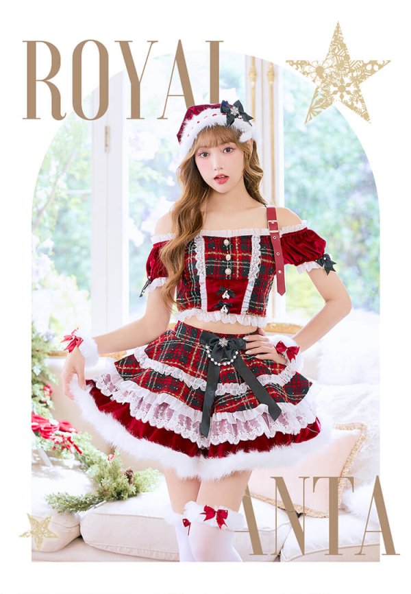 画像7: 【クリスマスコスプレ10点セット】【Malymoon/マリームーン】ロイヤルツイードケープサンタ【2サイズ/1カラー】【予約/12月上旬発送予定】[HC03]