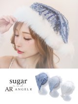 【アクセサリー：ヘアアクセ】【ANGEL R/エンジェルアール】フラワーシースルーレースサンタ帽子＆カフスセット[OF02]