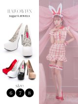 【ハロウィンコスプレ/小物/パンプス】シンプルなエナメル素材でどんな場面でも大活躍♪13cmヒールサンダル[HC02]