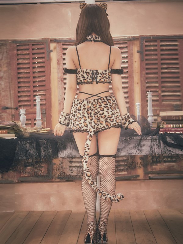 画像6: 即日発送！】【sugar nine×マリームーンコラボ】 セクシーレオパードコスプレセット【ハロウィン7点セット】【XS-Lサイズ/1カラー】[OF01]