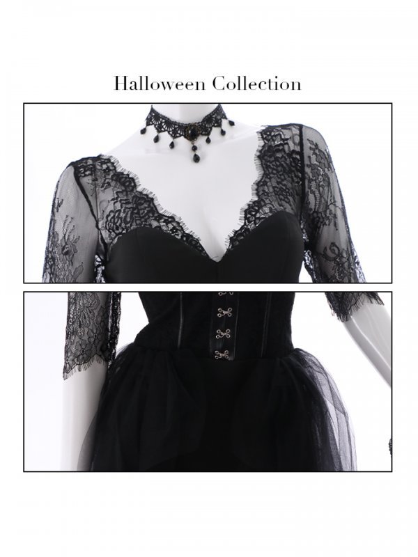 画像11: 【即日発送】ブラックバニー/コスプレセット/ショートインロング【sugar nineハロウィン4点セット】 【S?XLサイズ/1カラー】[HC03]