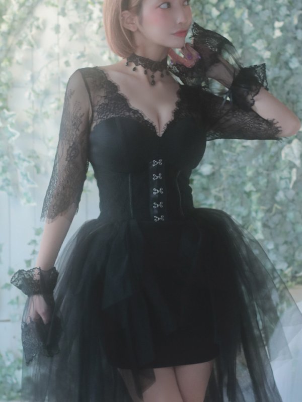 画像3: 【即日発送】ブラックバニー/コスプレセット/ショートインロング【sugar nineハロウィン4点セット】 【S?XLサイズ/1カラー】[HC03]