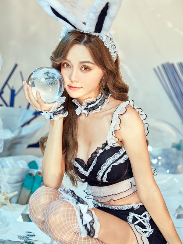 画像11: 【即日発送】【sugar nine×マリームーンコラボ】 セクシーレースバニーコスプレセット【sugar nineハロウィン7点セット】【S-Mサイズ/3カラー】[HC03]