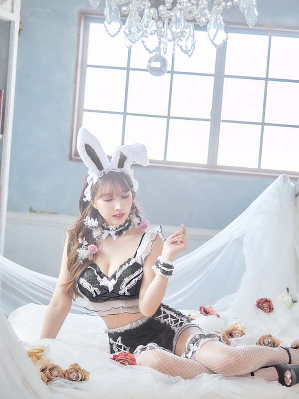 画像10: 【即日発送】【sugar nine×マリームーンコラボ】 セクシーレースバニーコスプレセット【sugar nineハロウィン7点セット】【S-Mサイズ/3カラー】[HC03]