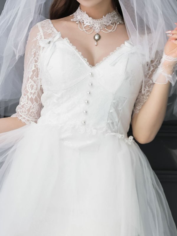 画像7: 【SALE!!】【即日発送】ショートイン花嫁ゾンビコスプレ/ブライドゾンビ【sugar nineハロウィン4点セット】【S-Lサイズ/1カラー】[OF01]