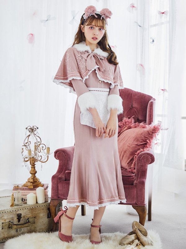 画像4: 【SALE!!】【即日発送】ファーポンチョ付きベアメイドコスプレ/ワンピースコスプレ【sugar nineハロウィン4点セット】【S-Lサイズ/1カラー】[HC03]