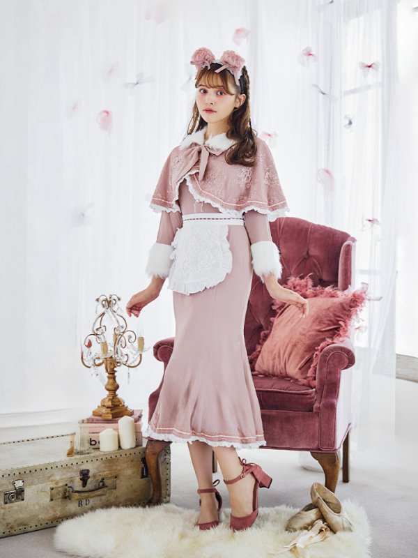 画像9: 【SALE!!】【即日発送】ファーポンチョ付きベアメイドコスプレ/ワンピースコスプレ【sugar nineハロウィン4点セット】【S-Lサイズ/1カラー】[HC03]