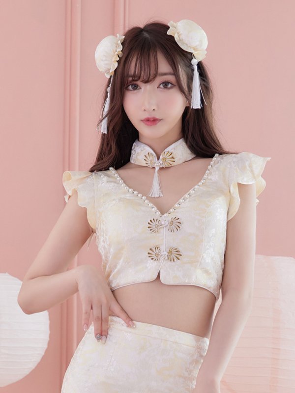 画像5: 【SALE!!】【即日発送】セットアップチャイナドレスコスプレ【sugar nineハロウィン4点セット】【XS-Lサイズ/2カラー】(SE01YN-WH)[OF01]