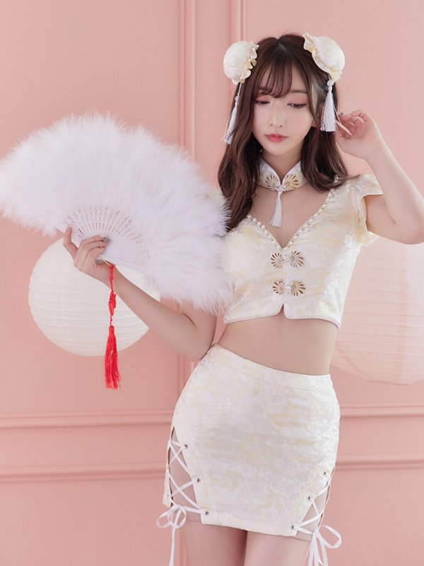 画像11: 【SALE!!】【即日発送】セットアップチャイナドレスコスプレ【sugar nineハロウィン4点セット】【XS-Lサイズ/2カラー】(SE01YN-WH)[OF01]