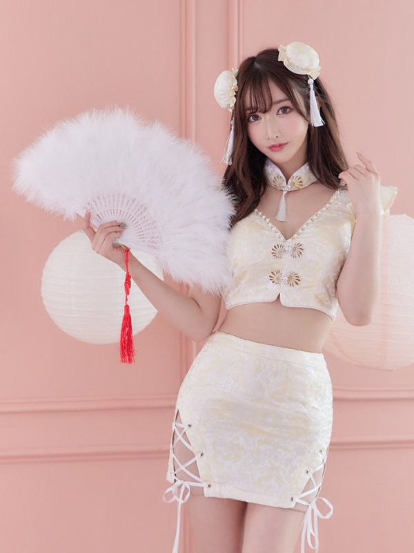 画像10: 【SALE!!】【即日発送】セットアップチャイナドレスコスプレ【sugar nineハロウィン4点セット】【XS-Lサイズ/2カラー】(SE01YN-WH)[OF01]