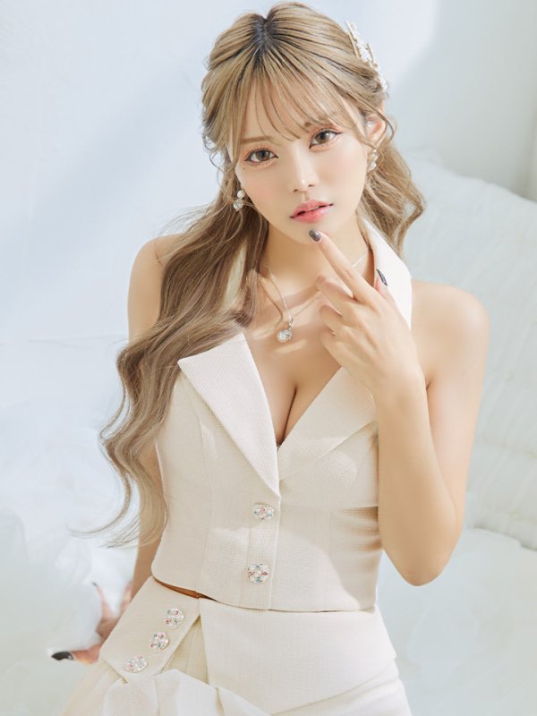 画像6: sugar限定コラボ商品☆XSサイズあり【PURESS/ピュアレス】カラー/ チェック/ ボタン/ ノースリーブ/ セパレート/ プリーツ/ フレア/ ミニドレス/ キャバドレス[OF5]