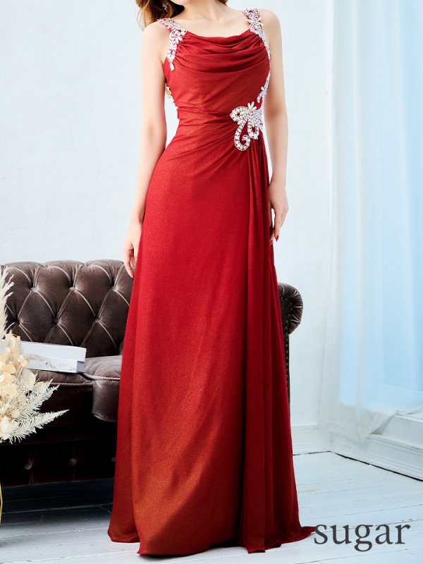 画像31: L・XL・XXLサイズあり【UNA VALERIE / ウナヴァレリェ】  ドレープデザイン/ ビジュー/ バックスピンドル/ ロングドレス/ キャバドレス[OF05]