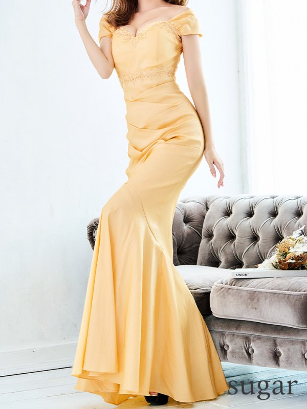 画像20: S-XLサイズあり【UNA VALERIE / ウナヴァレリェ】マーメイド/ オフショル/ バックスピンドル/ ドレープ/ ロングドレス/ キャバドレス[OF05]