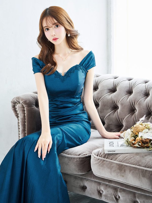 画像26: S-XLサイズあり【UNA VALERIE / ウナヴァレリェ】マーメイド/ オフショル/ バックスピンドル/ ドレープ/ ロングドレス/ キャバドレス[OF05]