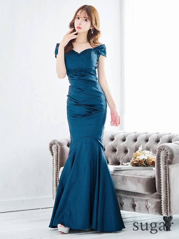 画像28: S-XLサイズあり【UNA VALERIE / ウナヴァレリェ】マーメイド/ オフショル/ バックスピンドル/ ドレープ/ ロングドレス/ キャバドレス[OF05]